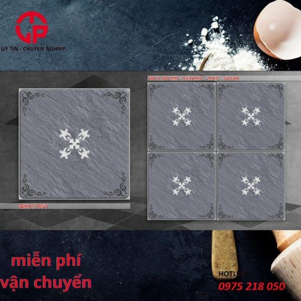 Mẫu gạch lát sân giá rẻ 40x40 pak qh4170