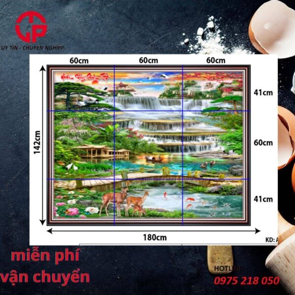 250k-tranh-kinh-3d-op-tuong-phong-canh-thac-nuoc-phong-thuy-dep